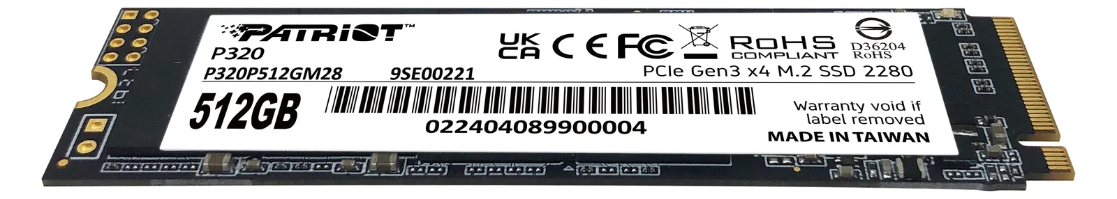 PATRIOT SSD P320 M.2 PCI Express 3.0 x4 NVMe, Ansicht 2