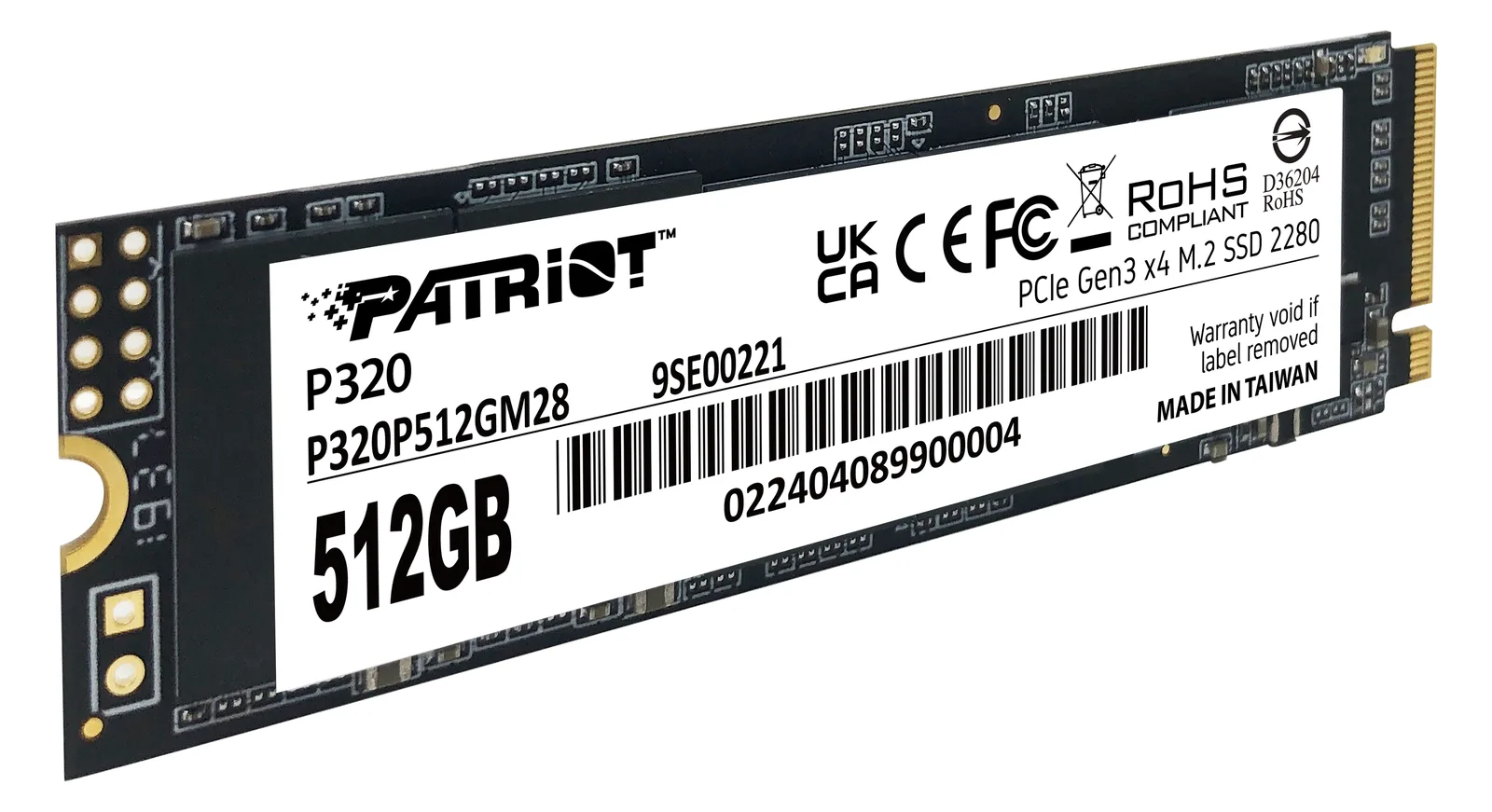 PATRIOT SSD P320 M.2 PCI Express 3.0 x4 NVMe, Ansicht 3
