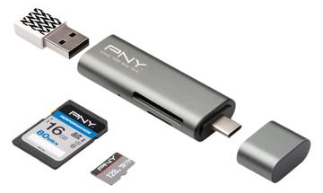 PNY Kartenleser - 3 in 1 (SD, microSD, SDHC, microSDHC, SDXC, microSDXC) von LumaTech