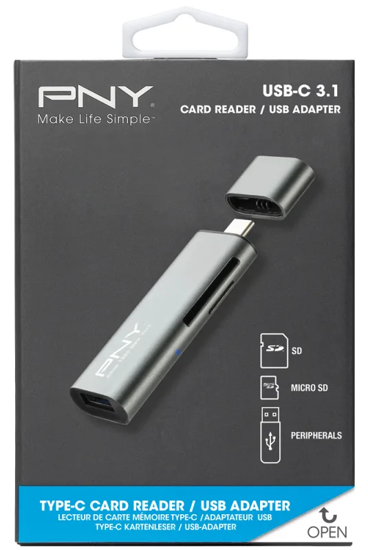 PNY Kartenleser - 3 in 1 (SD, microSD, SDHC, microSDHC, SDXC, microSDXC), Ansicht 2