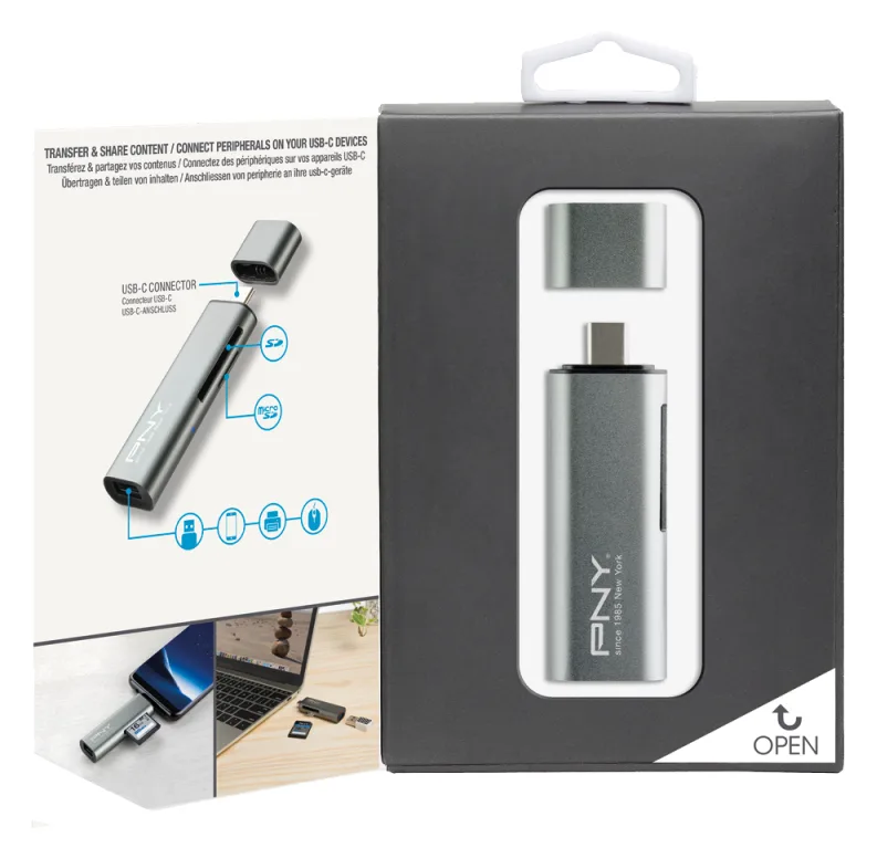 PNY Kartenleser - 3 in 1 (SD, microSD, SDHC, microSDHC, SDXC, microSDXC), Ansicht 3