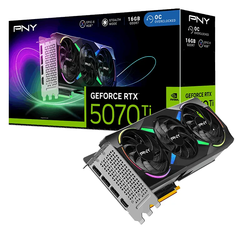 PNY RTX 5070TI Gaming Triple Fan ARGB - PCI-Express - 16.384 MB, Ansicht 2