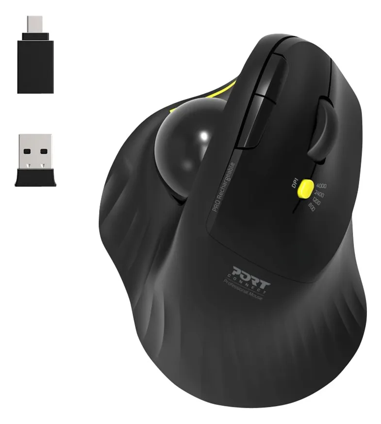 PORT Designs 900719 - rechts - Optisch - RF Wireless + Bluetooth - 1600 DPI - Schwarz, Ansicht 2