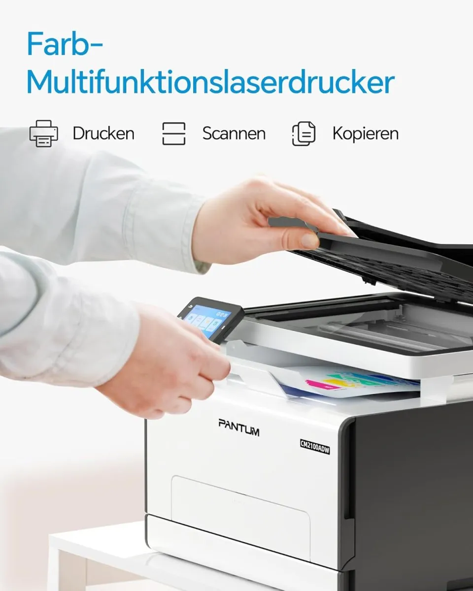 PANTUM CM2100ADW Farblaserdrucker Multifunktionsgerät, Drucker Scanner Kopierer 3in1 mit ADF, WLAN, Ethernet, USB, Automatischer Duplexdruck, 20ppm (Upgrade-Version) — Bild 4