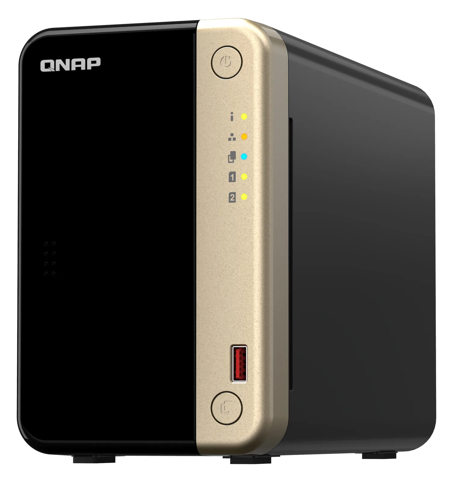 QNAP TS-264 - NAS - Tower - Intel® Celeron® - N5095 - Schwarz - Gold, Ansicht 2