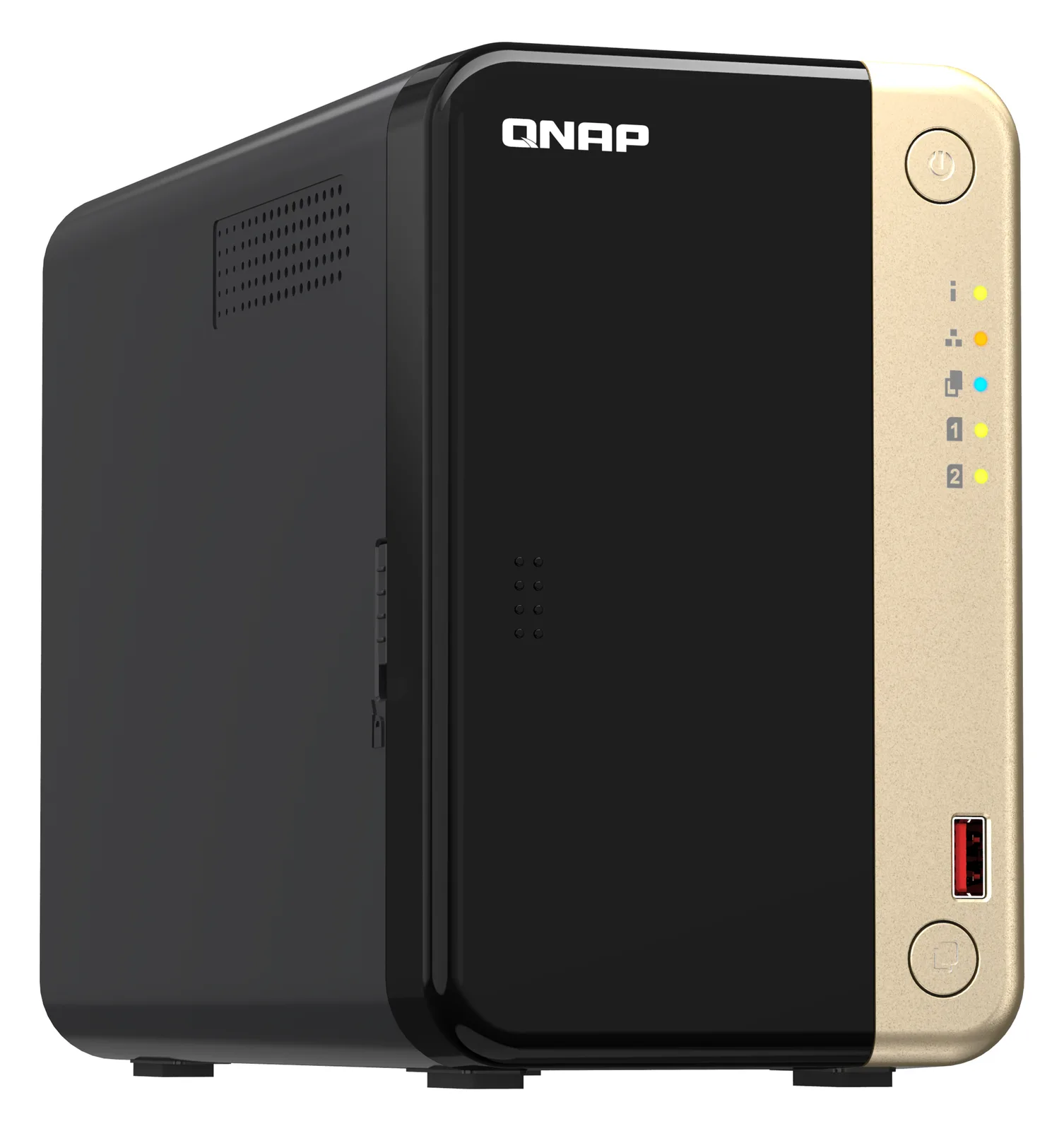 QNAP TS-264 - NAS - Tower - Intel® Celeron® - N5095 - Schwarz - Gold, Ansicht 3
