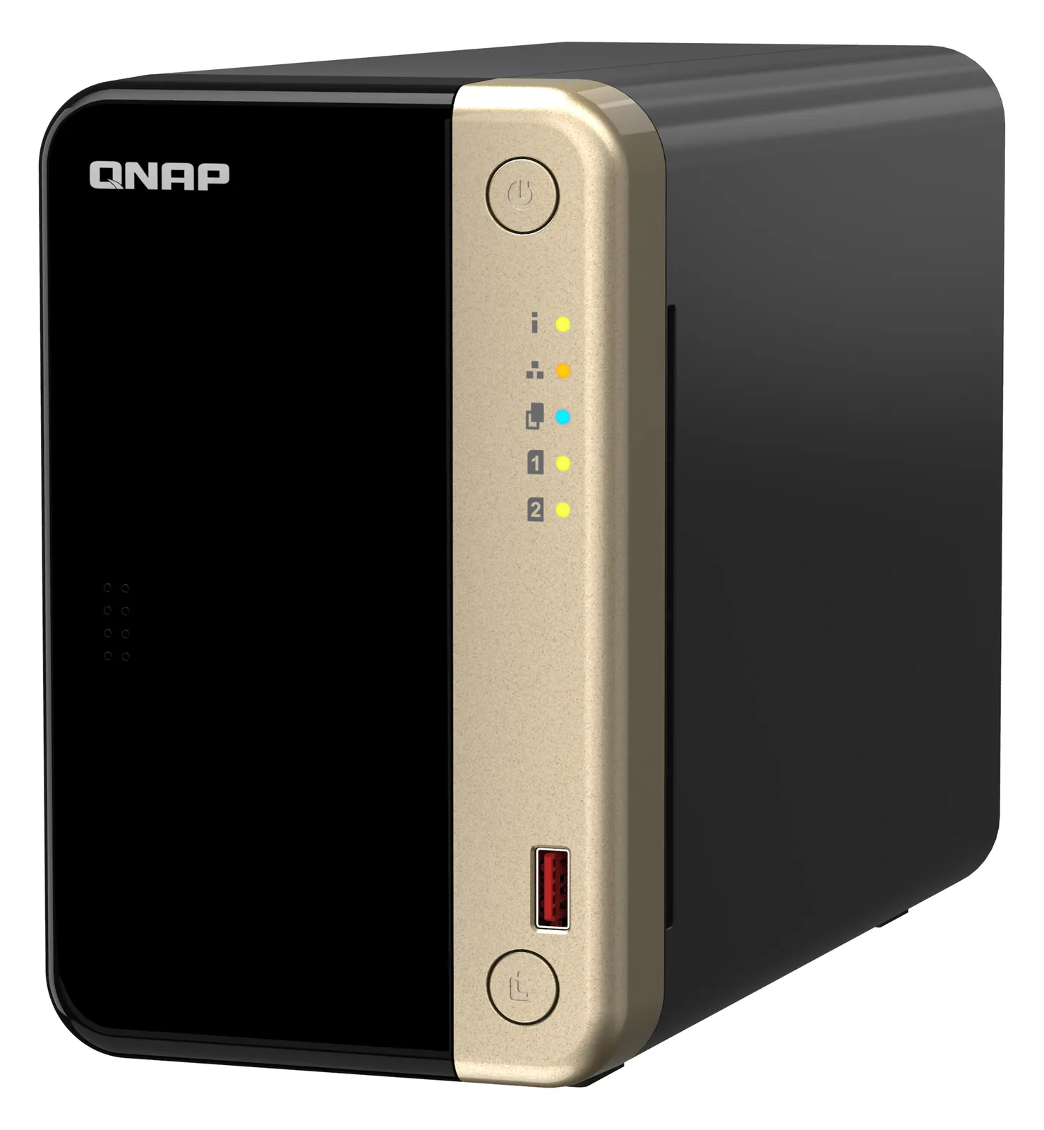 QNAP TS-264 - NAS - Tower - Intel® Celeron® - N5095 - Schwarz - Gold, Ansicht 4