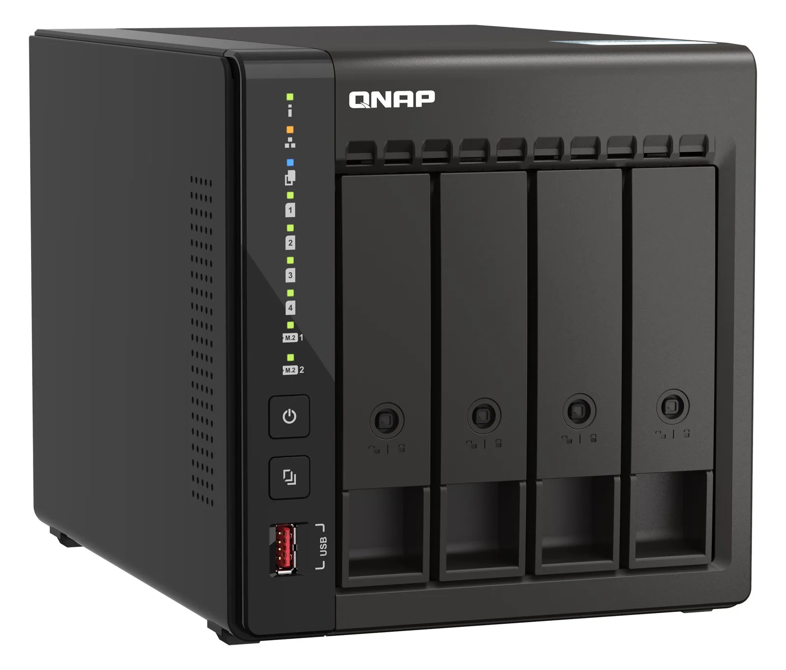 QNAP TS-453E - NAS - Tower - Intel® Celeron® - J6412 - Schwarz, Ansicht 4