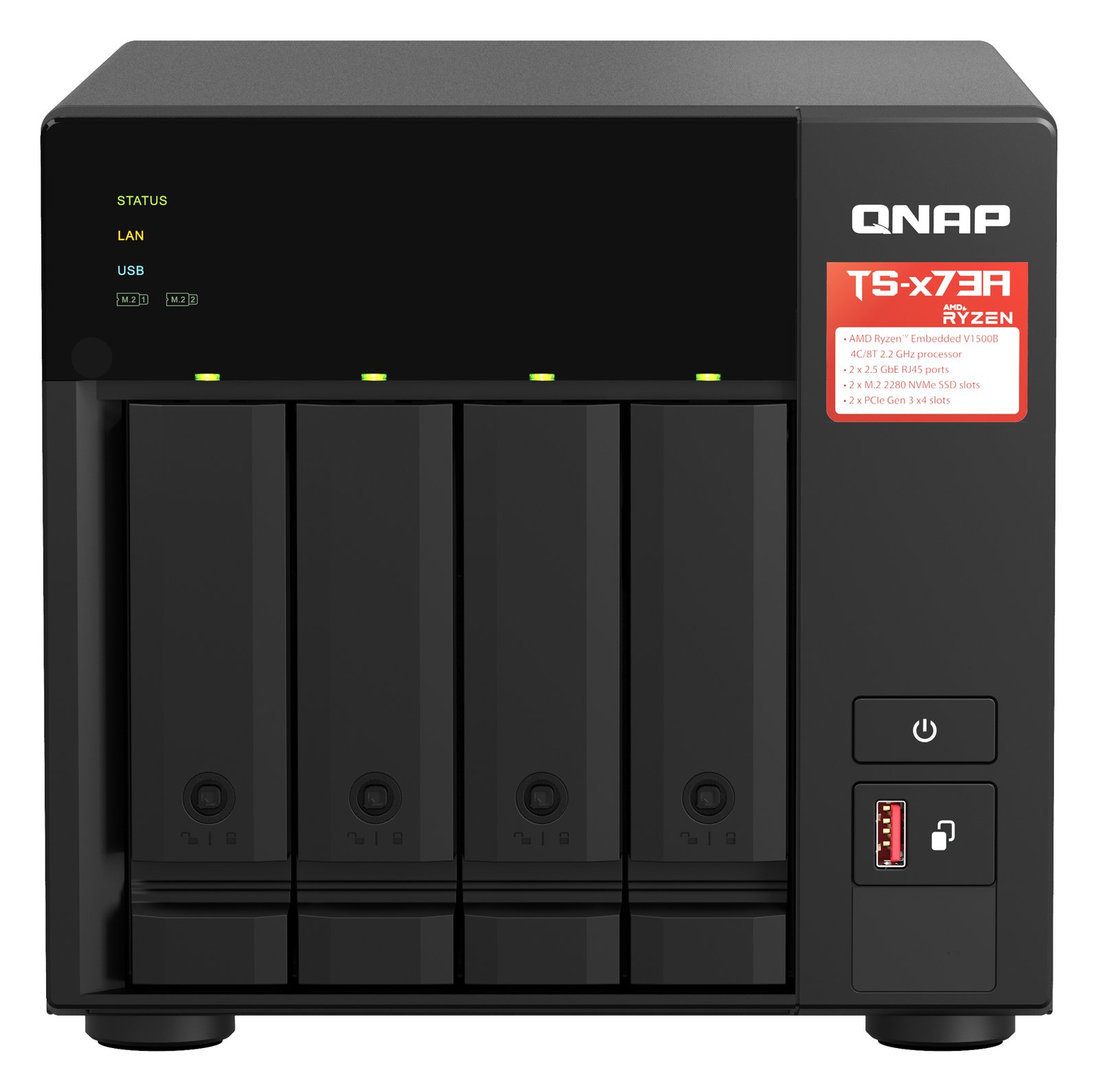 QNAP TS-473A - NAS-Server - 4 Schächte - SATA 6Gb/s von LumaTech