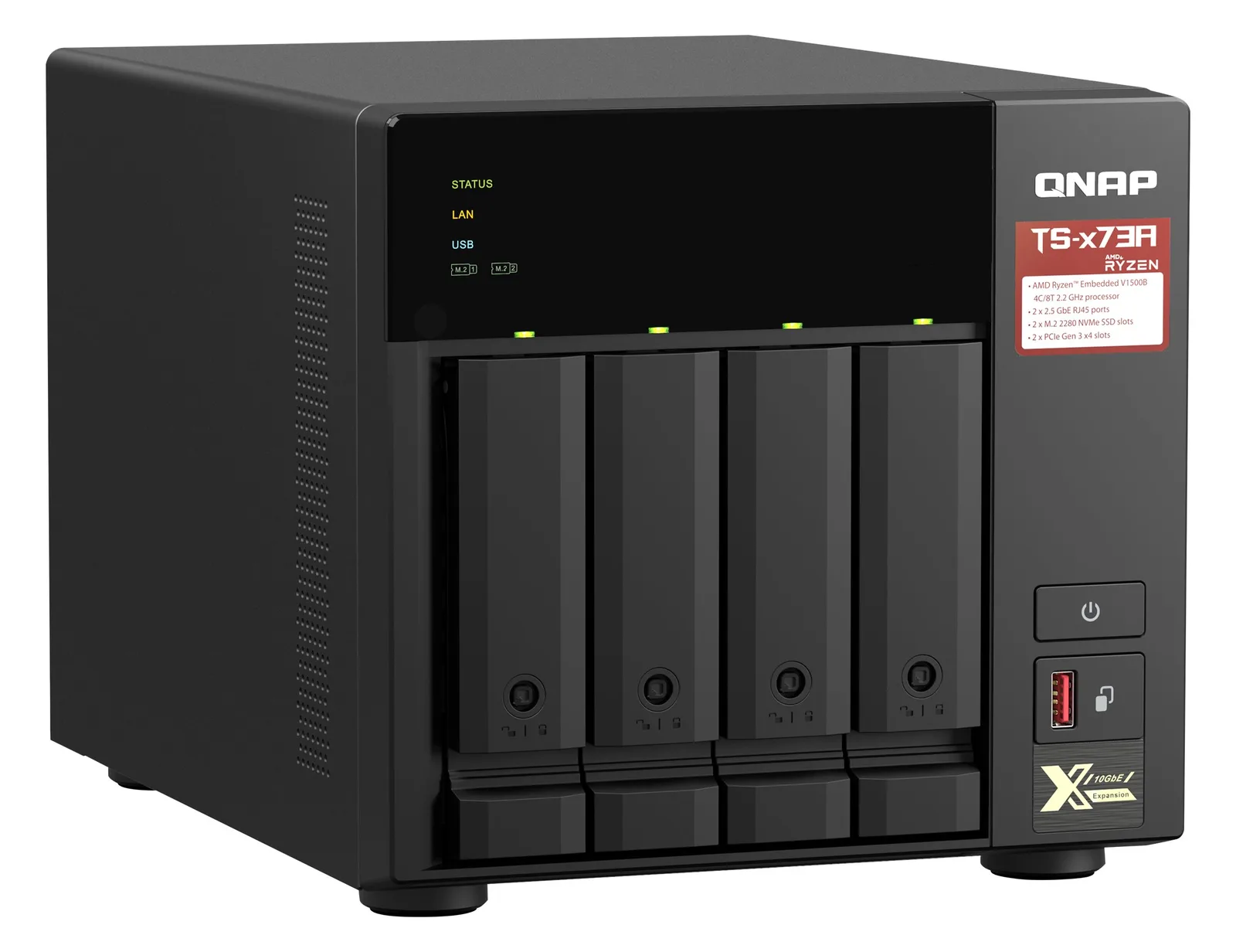QNAP TS-473A - NAS-Server - 4 Schächte - SATA 6Gb/s, Ansicht 2