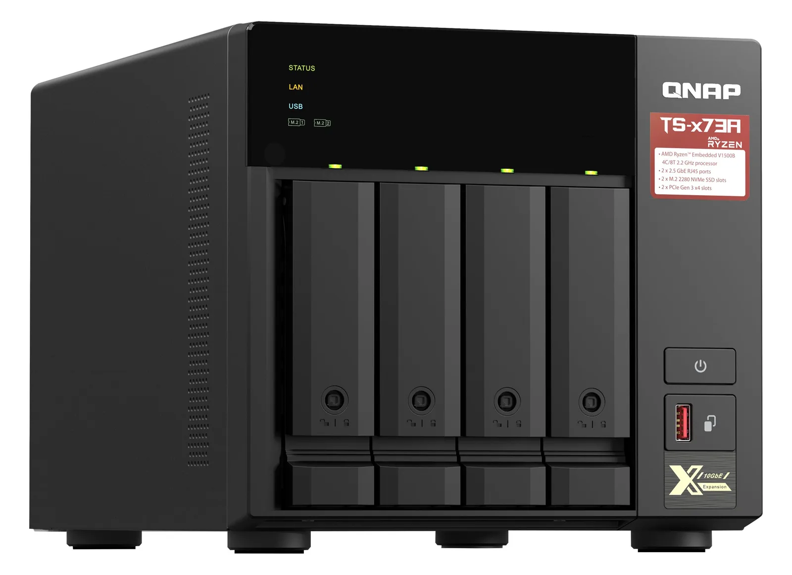 QNAP TS-473A - NAS-Server - 4 Schächte - SATA 6Gb/s, Ansicht 3