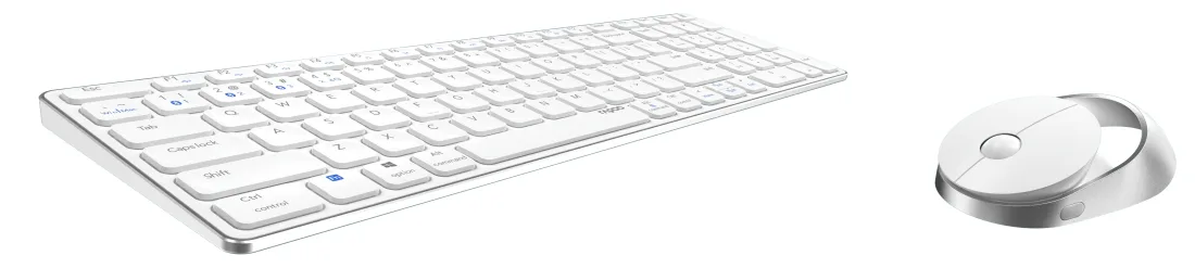 Rapoo 9750M - Kabellos - RF Wireless + Bluetooth - Scherenschalter - Weiß - Maus enthalten - TL: Deutsch, QWERTZ, Ansicht 2