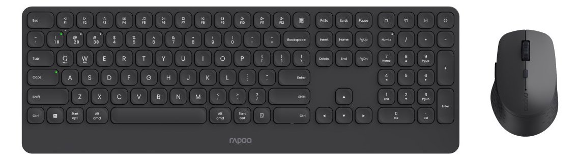 Rapoo Dunkelgrau Kabelloses Set - Tastatur - TL: Deutsch, QWERTZ