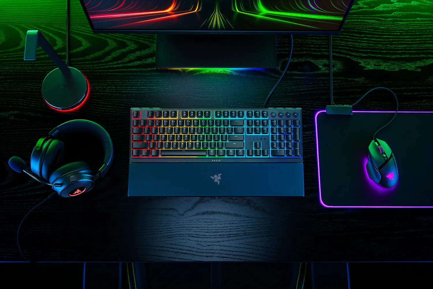 Razer Ornata V3 - Tastatur - flaches Profil - hintergrundbeleuchtet - TL: Deutsch, QWERTZ, Ansicht 2