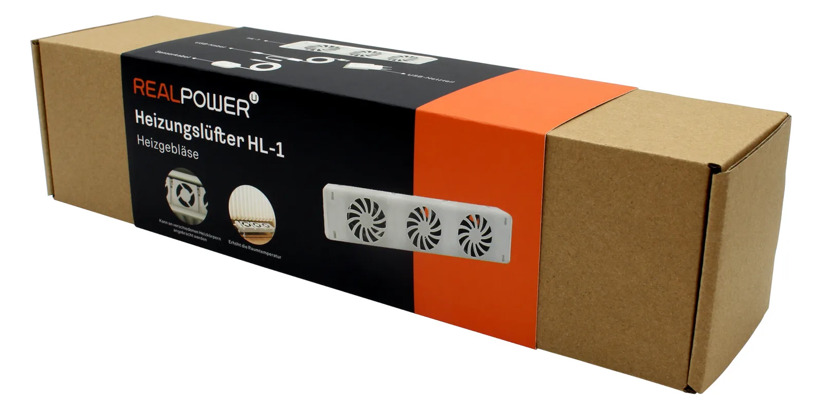 RealPower Heizungslüfter HL-1 Luefter mit 3 Ventilatoren, Ansicht 2