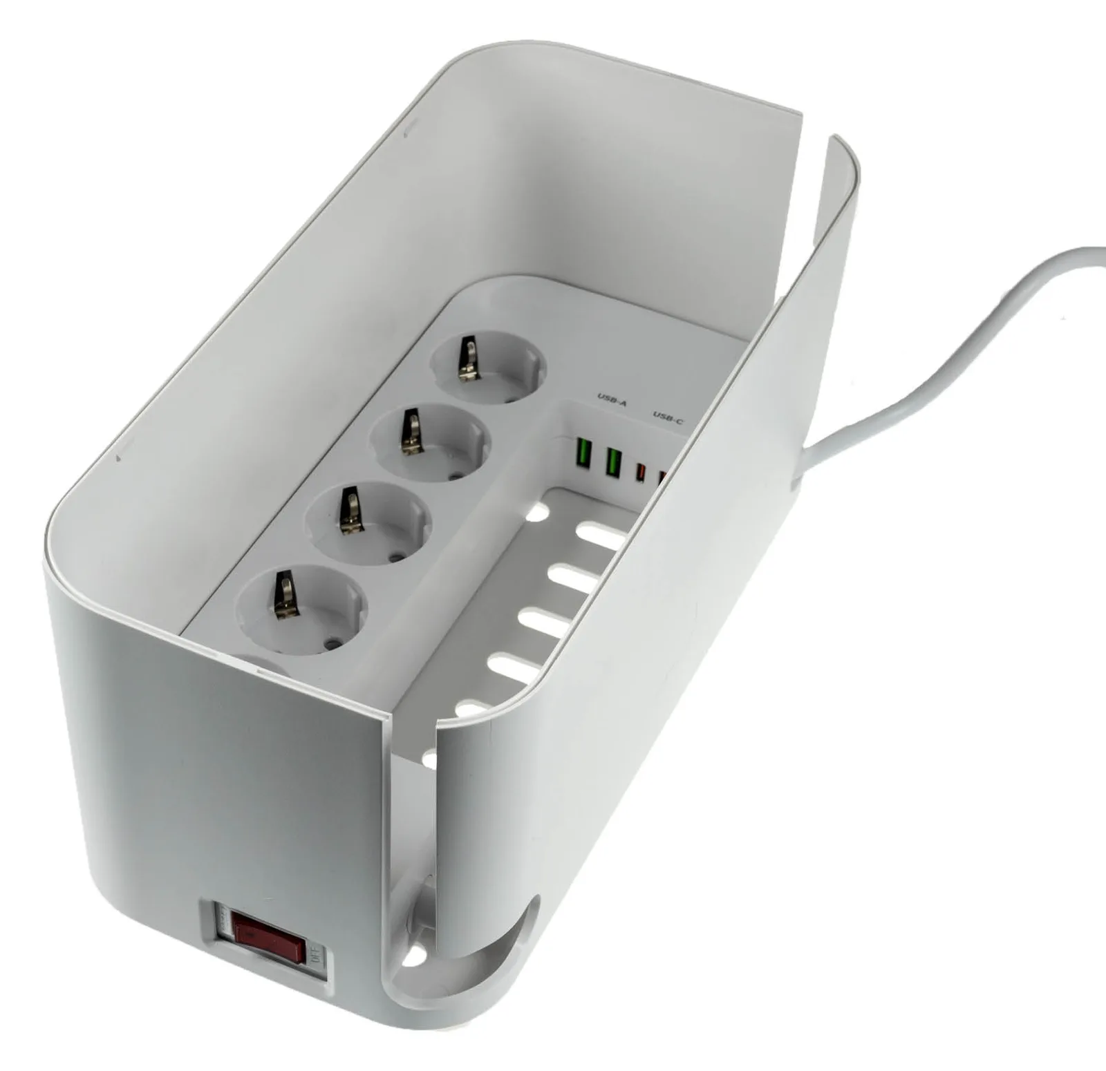 RealPower PowerBox 522 - 1,5 m - Drinnen - Weiß - 5 AC-Ausgänge - 3,1 A - 5 V, Ansicht 4