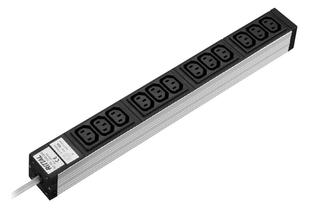 Rittal Steckdosenleiste (Rack - einbaufähig) - Eingabe, Eingang Stromversorgung - Ausgänge: 12 (power IEC 60320 C13) von LumaTech