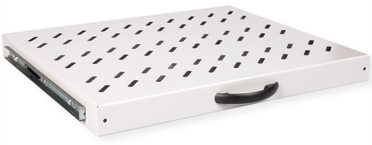 ROLINE 19 Zoll Fachboden 1 HE ausziehbar 350 T 25 kg grau von LumaTech