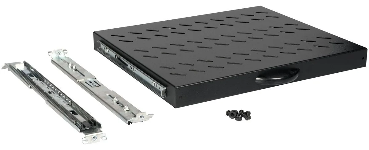 ROLINE 19 Zoll Fachboden 1 HE ausziehbar 350 T 25 kg schwarz, Ansicht 3