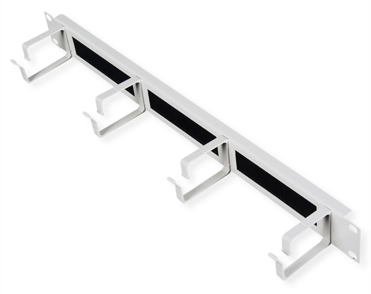 ROLINE 19 Zoll Rangierpanel 1 HE mit Bürstenleiste 44x60mm grau von LumaTech