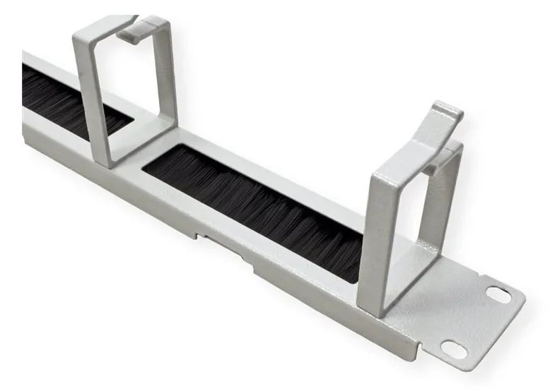 ROLINE 19 Zoll Rangierpanel 1 HE mit Bürstenleiste 44x60mm grau, Ansicht 2