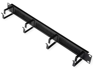 ROLINE 19 Zoll Rangierpanel 1 HE mit Bürstenleiste 44x60mm schwarz von LumaTech