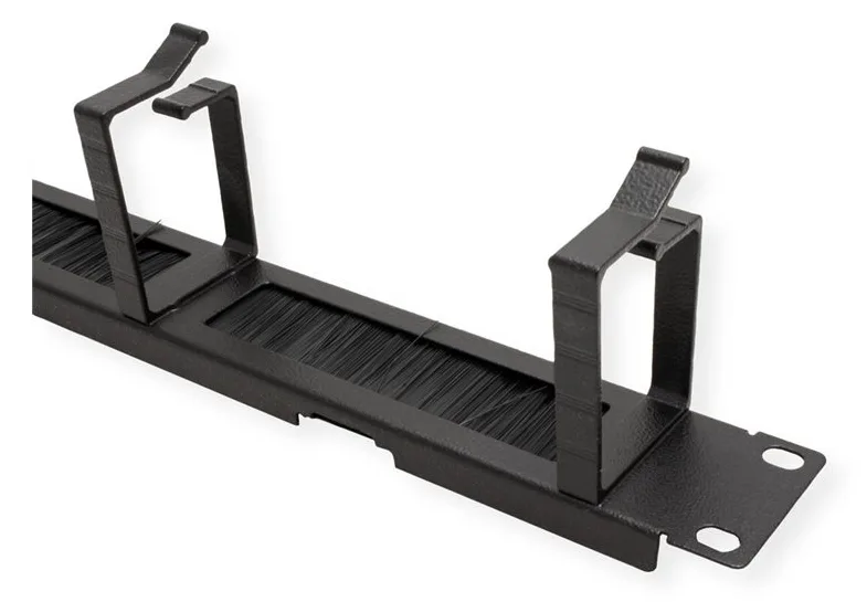 ROLINE 19 Zoll Rangierpanel 1 HE mit Bürstenleiste 44x60mm schwarz, Ansicht 2