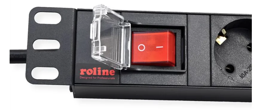 ROLINE 19-Steckdosenleiste 8fach mit Schalter beleuchtet 1.8m schwarz - Steckdosenleiste - 1,8 m, Ansicht 3