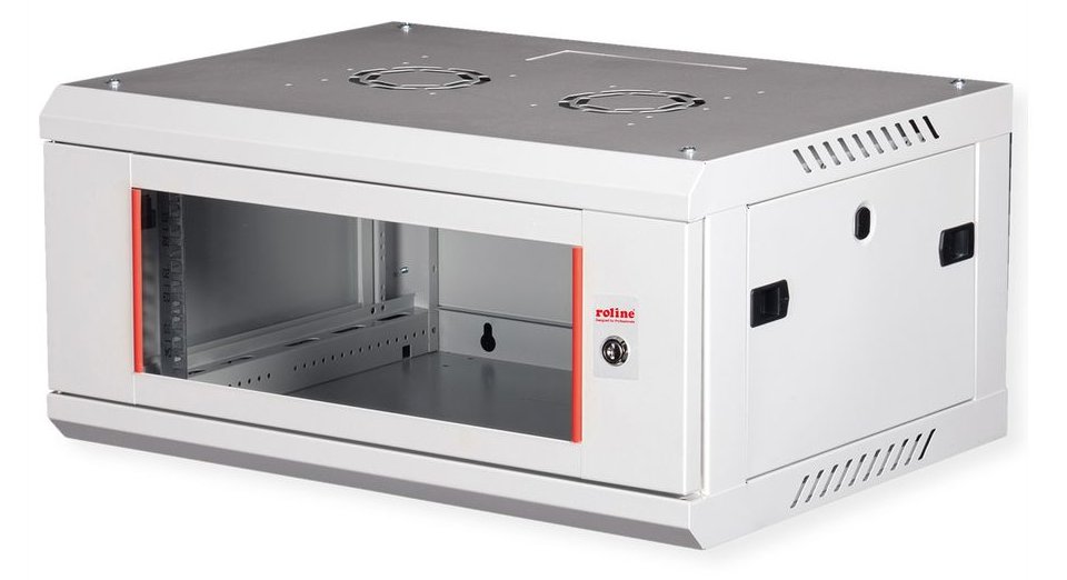 ROLINE Basic Plus - Gehäuse Netzwerkschrank - 600x450 BxT - geeignet für Wandmontage - RAL 7035, Hellgrau - 4U - 19 von LumaTech
