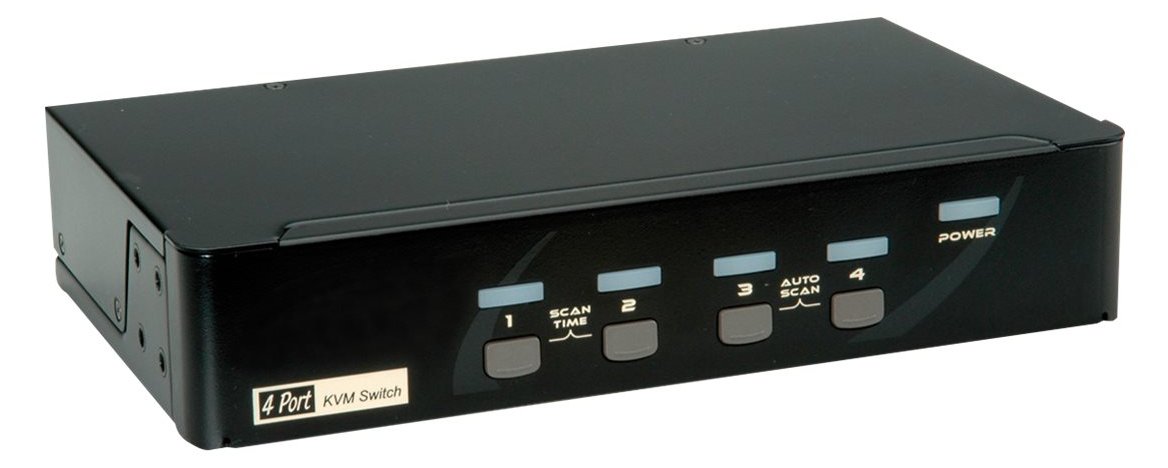 ROLINE KVM Switch - KVM-/Audio-/USB-Switch - 4 x KVM/Audio/USB