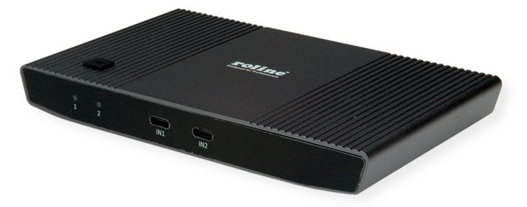 ROLINE KVM Switch 2fach/Dock USB-C+ HDMI USB 2x A+1x C - KVM-Umschalter - USB Typ C