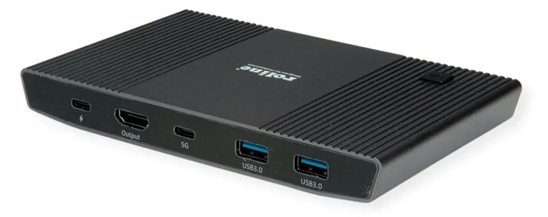 ROLINE KVM Switch 2fach/Dock USB-C+ HDMI USB 2x A+1x C - KVM-Umschalter - USB Typ C, Ansicht 2