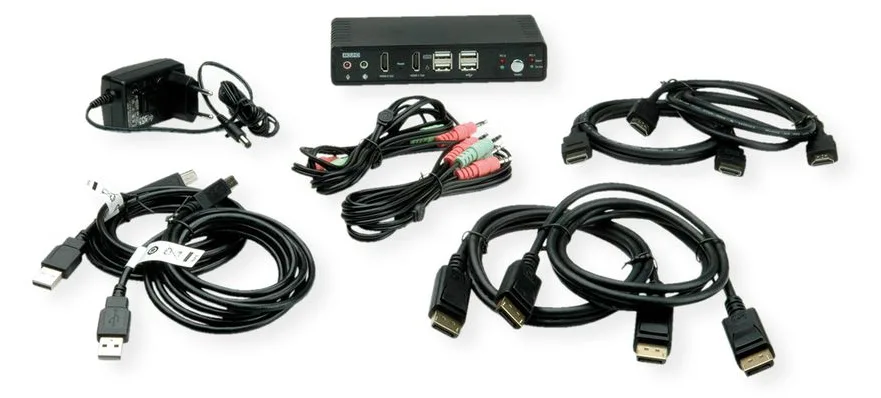 ROLINE KVM Switch Dual Head 1U-2PCs HDMI 4K60 - KVM-Umschalter, Ansicht 3