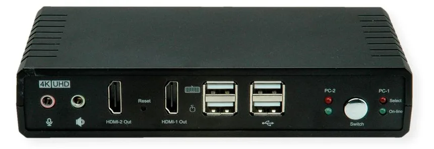 ROLINE KVM Switch Dual Head 1U-2PCs HDMI 4K60 - KVM-Umschalter, Ansicht 4