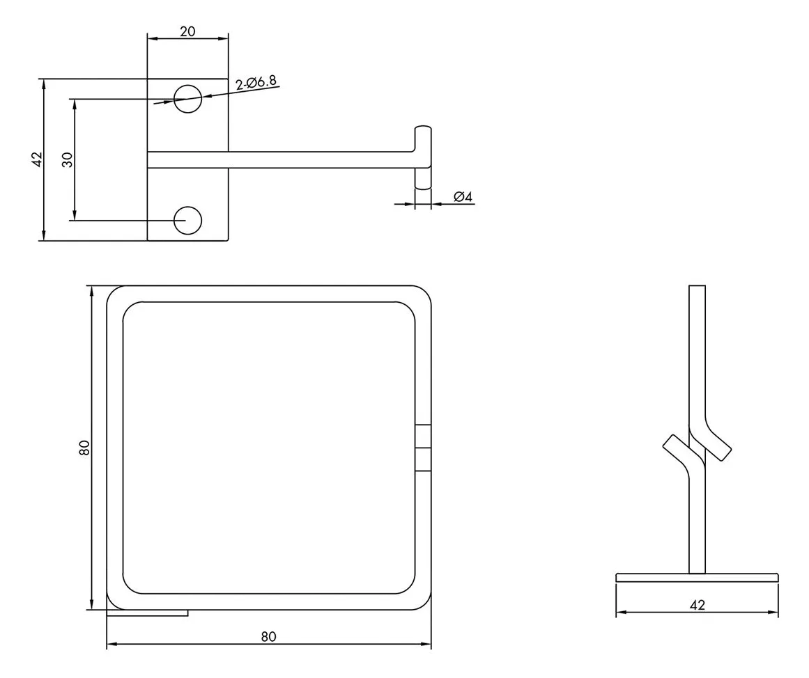 ROLINE Metallkabeloese vertikal 80x80mm Öffnung seitlich Befestigung, Ansicht 2