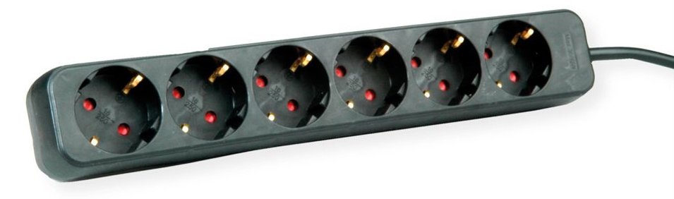 ROLINE Steckdosenleiste - Wechselstrom 250 V - 3600 Watt - Eingabe, Eingang CEE 7/4 - Ausgangsanschlüsse: 6
