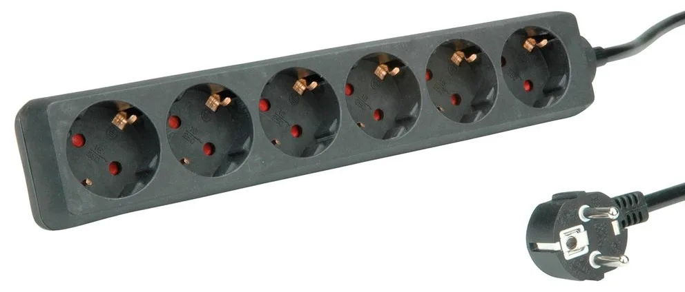ROLINE Steckdosenleiste - Wechselstrom 250 V - 3600 Watt - Eingabe, Eingang CEE 7/4 - Ausgangsanschlüsse: 6 - 3 m, Ansicht 2