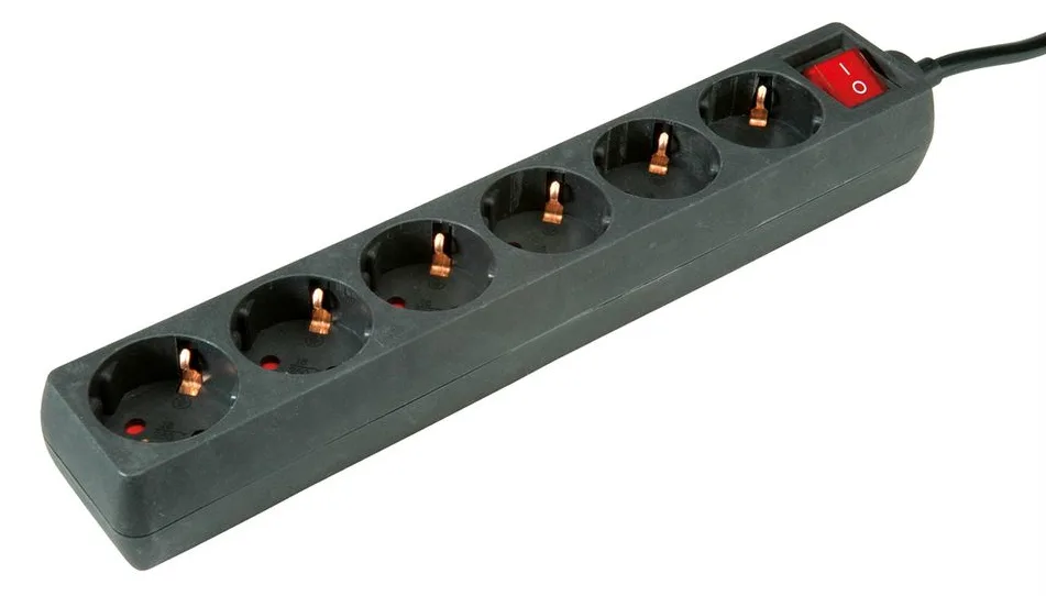 ROLINE Steckdosenleiste - Wechselstrom 250 V - 3600 Watt - Eingabe, Eingang CEE 7/4 - Ausgangsanschlüsse: 6 - 3 m, Ansicht 2