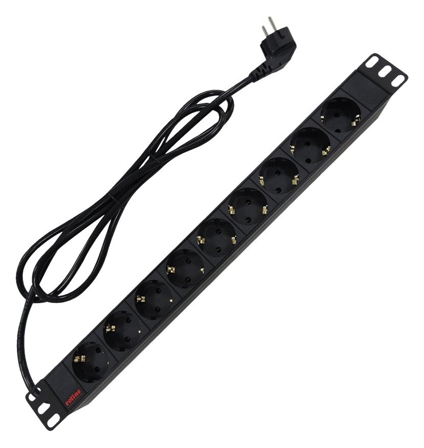 ROLINE Steckdosenleiste (Rack - einbaufähig) - 250 V - 3600 Watt - Ausgangsanschlüsse: 9 - 1U - 48.3 cm (19) von LumaTech