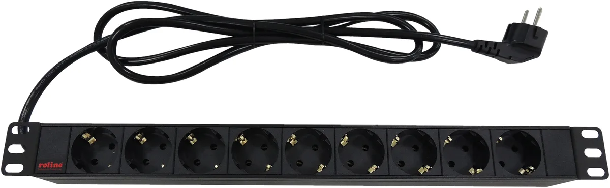 ROLINE Steckdosenleiste (Rack - einbaufähig) - 250 V - 3600 Watt - Ausgangsanschlüsse: 9 - 1U - 48.3 cm (19), Ansicht 2
