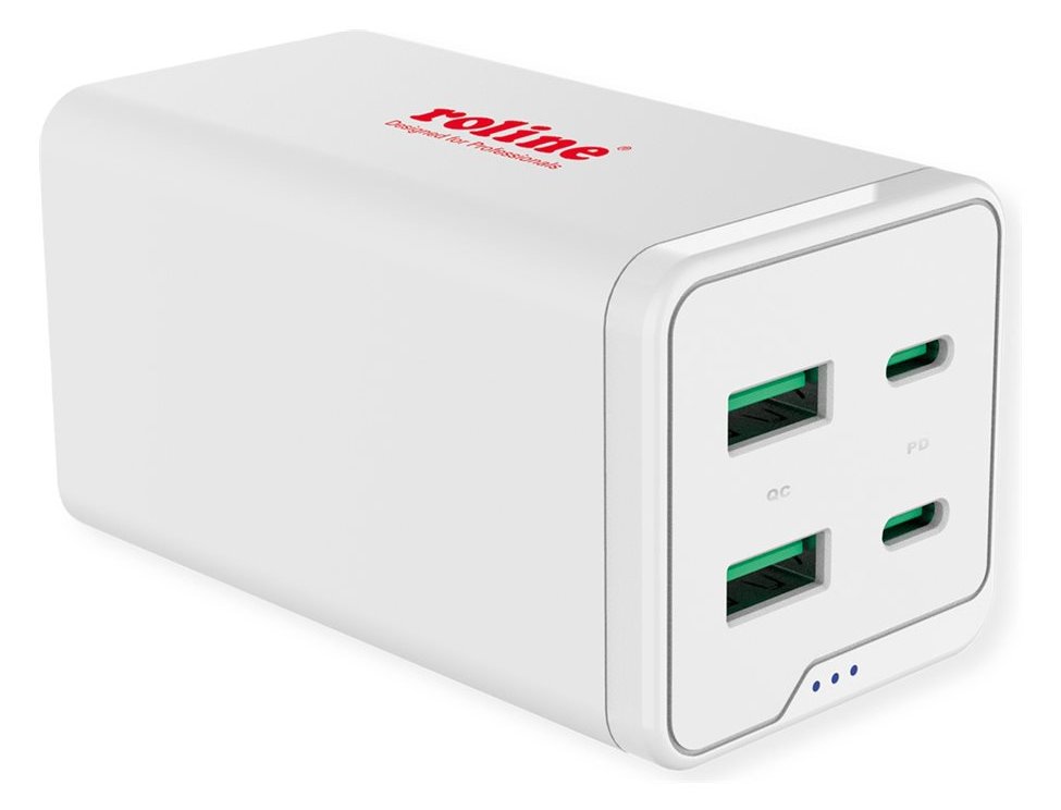 ROLINE USB Ladegeraet 120W 4 Ports 2x USB-C+ USB-A QC