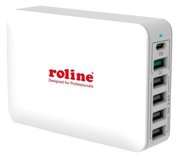ROTRONIC-SECOMP Roline - Netzteil - 60 Watt - 6 A - PD 3.0, QC 3.0 - 6 Ausgabeanschlussstellen von LumaTech