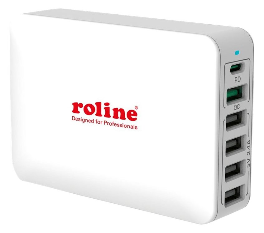 ROTRONIC-SECOMP Roline - Netzteil - 60 Watt - 6 A - PD 3.0, QC 3.0 - 6 Ausgabeanschlussstellen