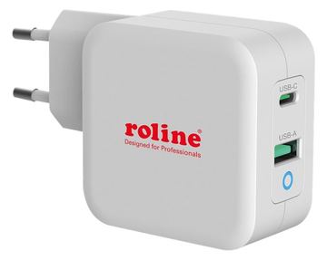 ROTRONIC-SECOMP Roline - Netzteil - 65 Watt - 3.25 A - PD, QC 3.0 - 2 Ausgabeanschlussstellen (USB, USB-C) von LumaTech