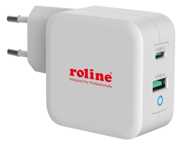 ROTRONIC-SECOMP Roline - Netzteil - 65 Watt - 3.25 A - PD, QC 3.0 - 2 Ausgabeanschlussstellen (USB, USB-C)