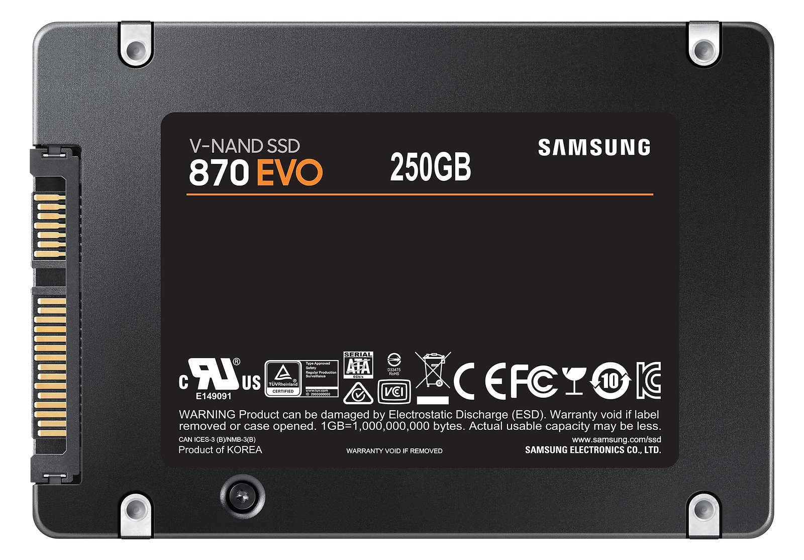 Samsung 870 EVO MZ-77E250B - SSD - verschlüsselt - 250 GB - intern - 2.5 (6.4 cm)