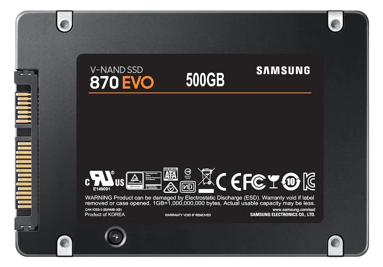 Samsung 870 EVO MZ-77E500B - SSD - verschlüsselt - 500 GB - intern - 2.5 (6.4 cm), Ansicht 2