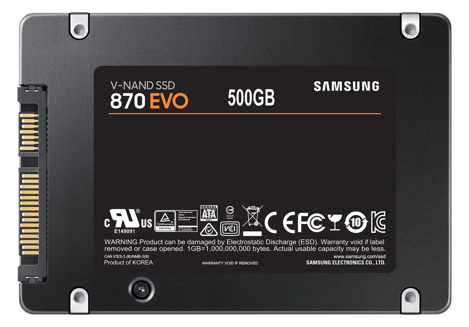 Samsung 870 EVO MZ-77E500B - SSD - verschlüsselt - 500 GB - intern - 2.5 (6.4 cm), Ansicht 5