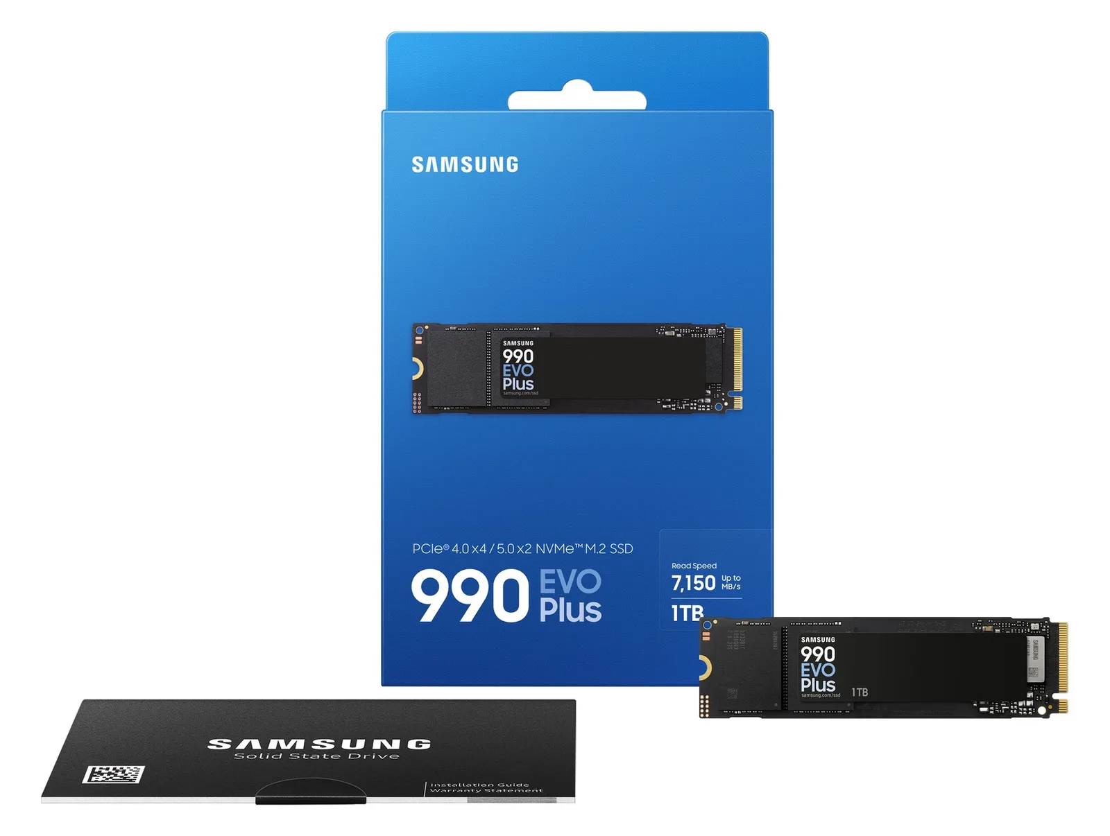 Samsung 990 EVO Plus MZ-V9S1T0 - SSD - verschlüsselt - 1 TB - intern - M.2 2280 - PCIe 5.0 x2 (NVMe), Ansicht 3