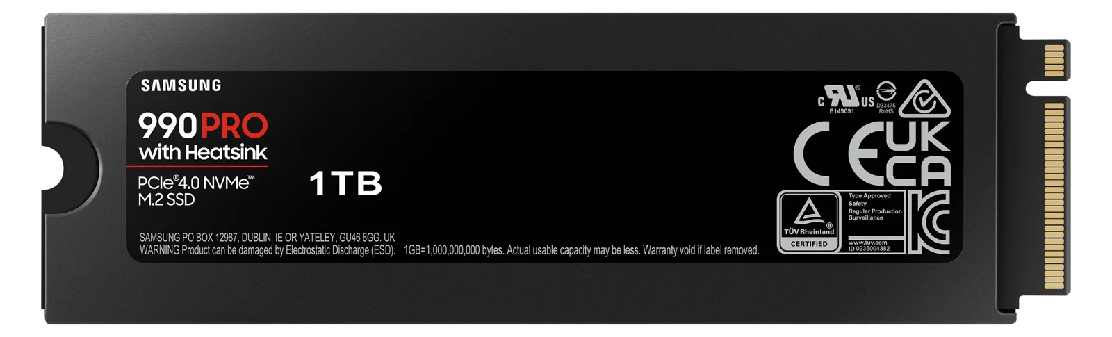 Samsung 990 PRO MZ-V9P1T0GW - SSD - verschlüsselt - 1 TB - intern - M.2 2280 - PCIe 4.0 x4 (NVMe), Ansicht 4
